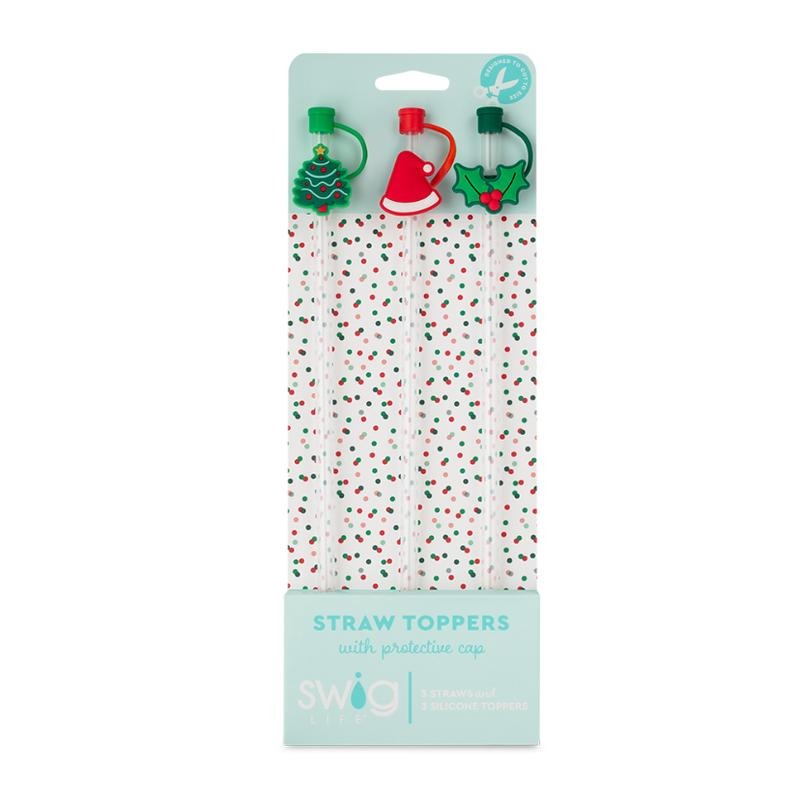 Christmas Tree Straw Topper Set