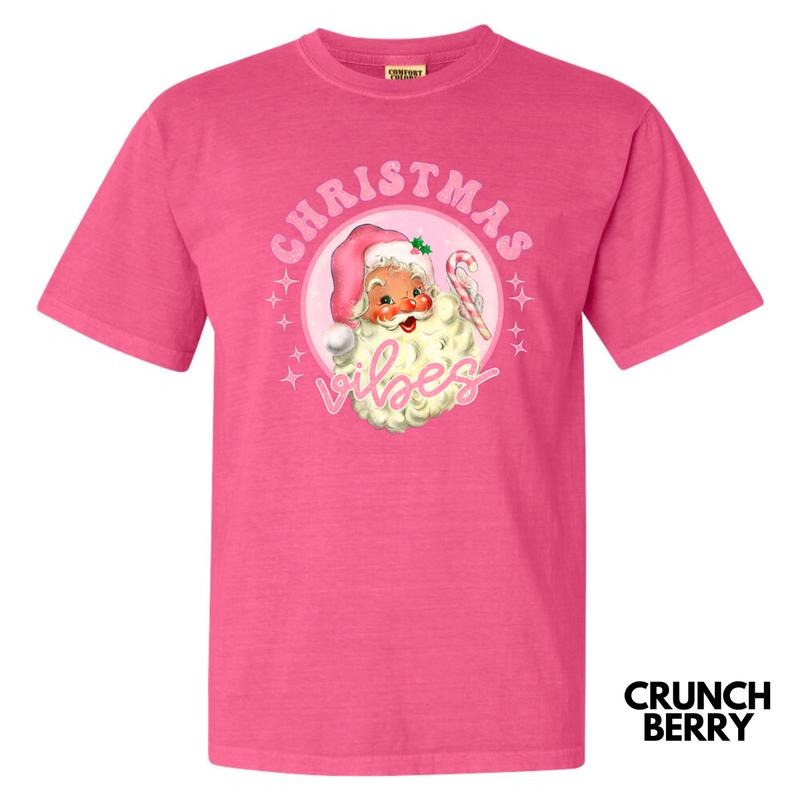 Christmas Vibes Retro Santa Comfort Colors T-Shirt