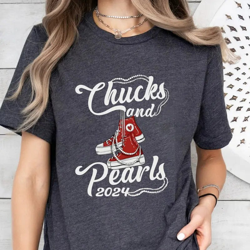 Chucks and Pearls Shirt, Kamala Harris Shirt, Madam President Shirt, Kamala Harris 2024 Shirt, Election 2024 Shirt, Kamala Rally Shirt