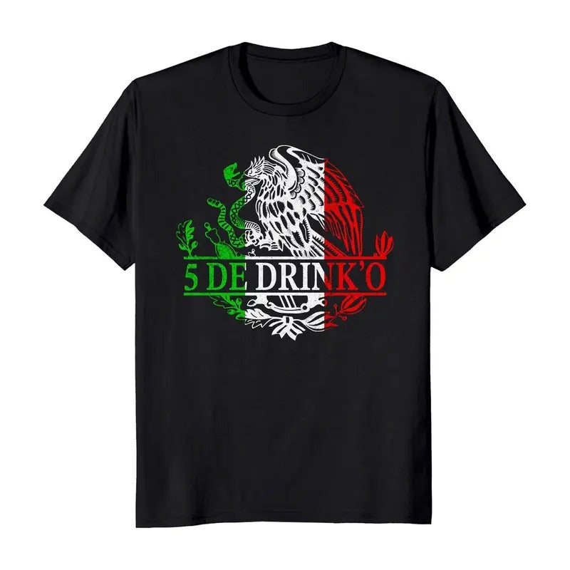 Cinco De Drink'o Cinco De Mayo Funny Mexican Eagle T-Shirt Casual Classic