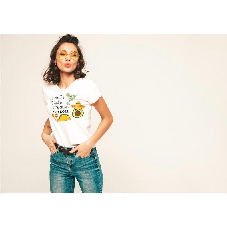 Cinco De Drinko Let's Guac and Roll shirt, unisex cinco de mayo shirt, tequila shirt, margarita shirt, mexican shirt, funny summer shirt style 02