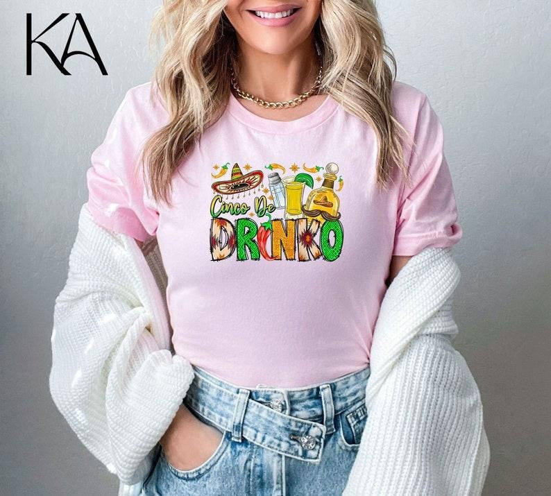 Cinco De Drinko Shirt, Mexican Party Shirt, Fiesta Shirt, Drinking Shirt, Sombrero Shirt, Festival Shirt, Tequila Shirt, Margarita Shirt
