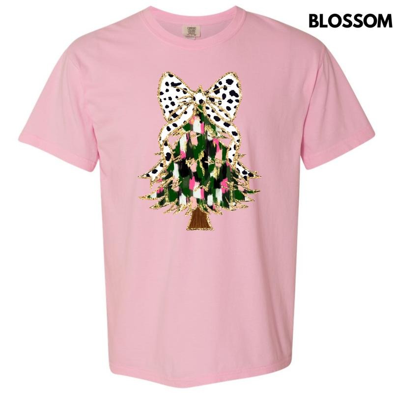 Classic Brushstroke Christmas Tree Comfort Colors T-Shirt 'NLB'