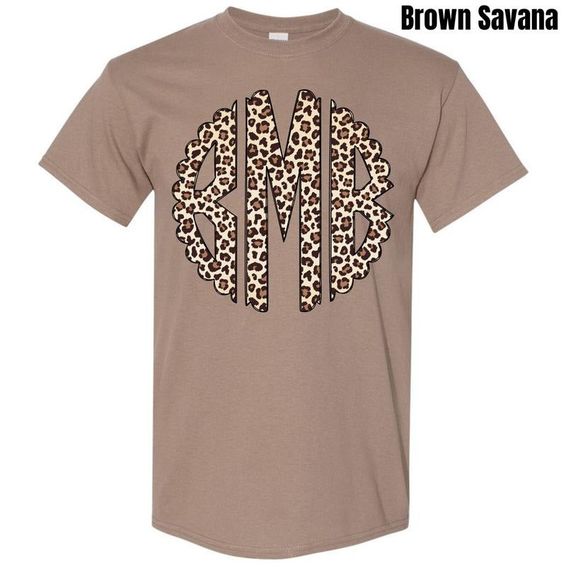 Classic Cheetah Monogram Gildan Short Sleeve T-Shirt 'NLB'