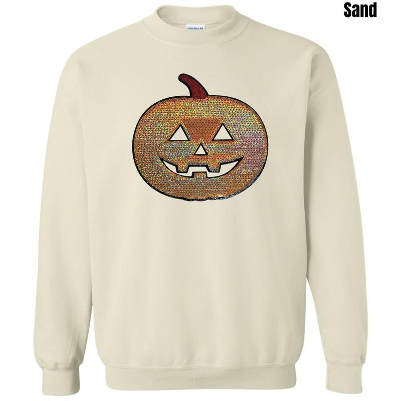 Classic Pumpkin Sequin Patch Sweatshirt