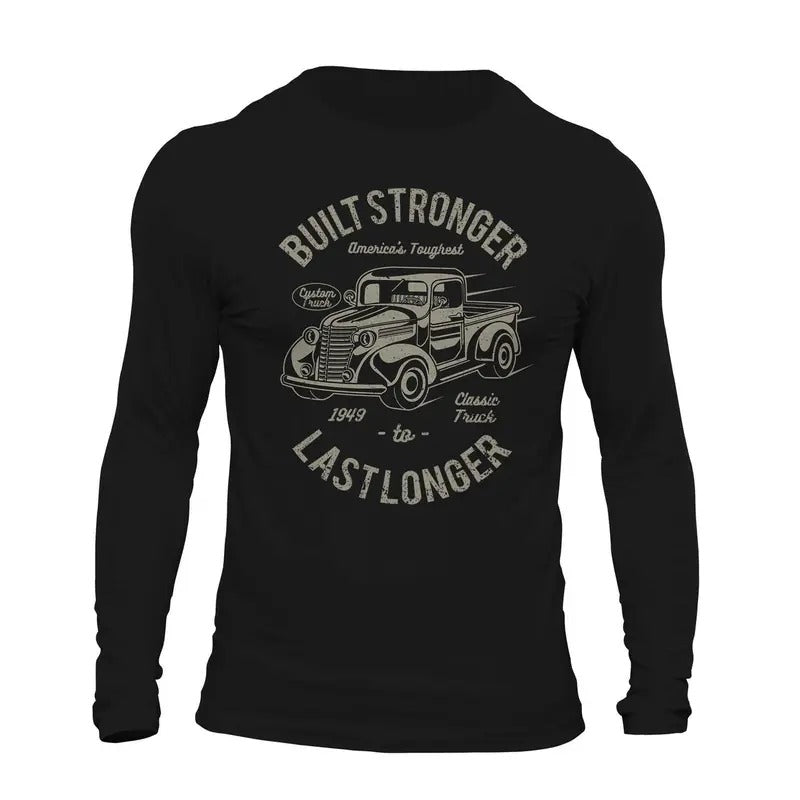 Classic Truck 1949 Built Stronger Last Longer Long Sleeve Men's T-Shirt Casual Cotton