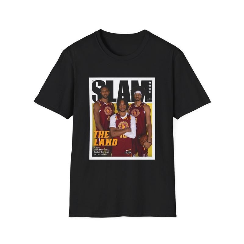 Clevelands The Land Darius Garland-Evan Mobley-Jarrett Allen Slam T-Shirt, Basketball Fan Tee, Unisex Basketball Giftstyle{n002}2
