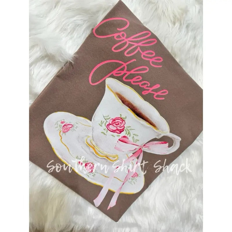 Coffee Please T shirt | Coquette Coffee | Espresso comfort colors t shirt