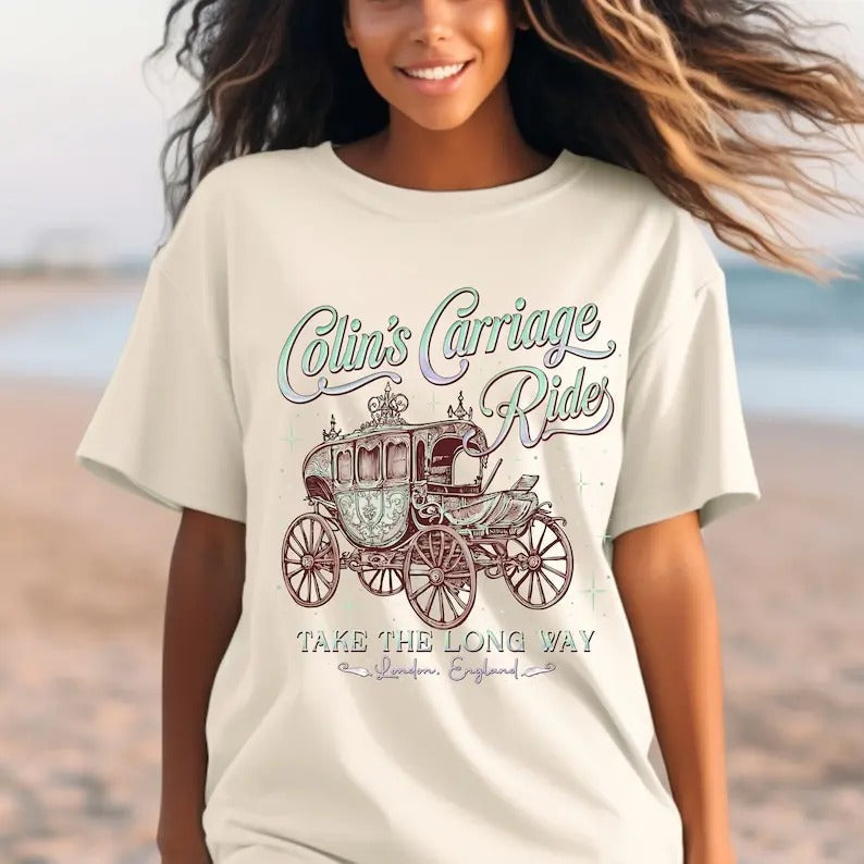 Colin Bridgerton's Carriage Rides Shirt, Colin And Fenelope Fan Shirt, Bridgerton Season 3 Fan Shirts, Book Lover Gift