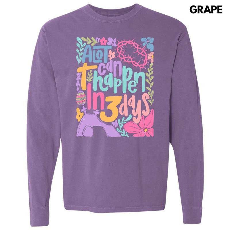 Colorful In Three Days Long Sleeve Comfort Colors T-Shirt 'NLB'