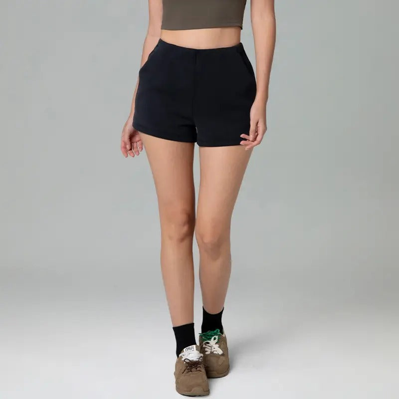 Colorfulkoala Women's Mid-Waist Modal Loose-Fit Shorts with Side Pockets Slimming Waist Design for Sports & Casual Wear