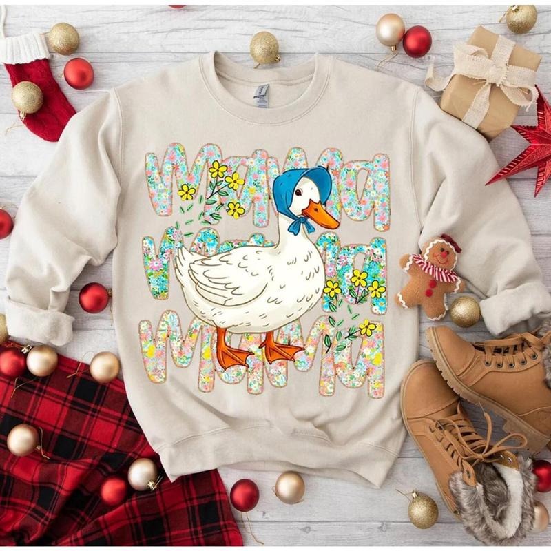 Comfort Color T-Shirt|Floral Mama Goose Shirt|Mama Goose T Shirt|Girly Goose Shirt|Mother's Day Shirt|Sweatshirt|cute mom shirt|gift for her