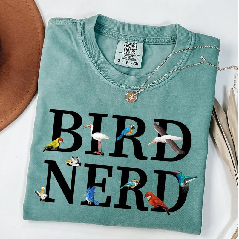 Comfort Colors Bird Nerd T-Shirt, Funny Bird Watcher Shirt, Birds Watching Shirt, Birds Lover T-Shirts, Nature Lover Shirts, Gift For Bird Lover