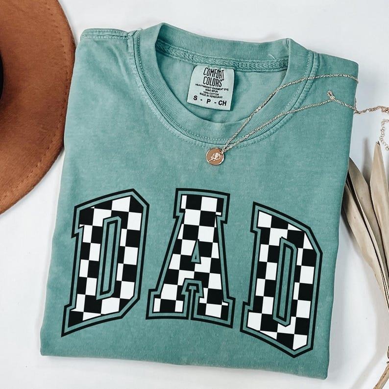 Comfort Colors Checkered Dad T-Shirt, Dad Tee, Fathers Day Gifts, Gift For Dad, Fathers Day TShirt, Birthday Gift for Daddy, Daddy T-Shirt