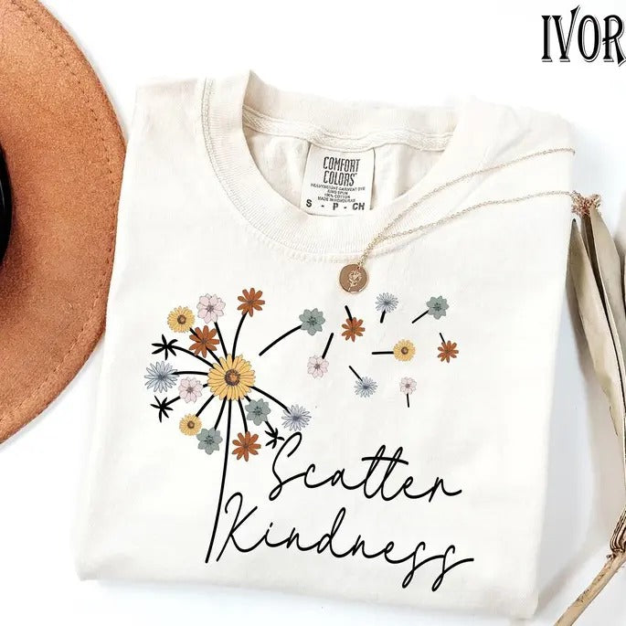 Comfort Colors Consider How The Wildflowers Grow Outfit, Luke 12:27 Shirt,Women's Bible Shirt, Motivational Faith Apparel, Prayer Gift