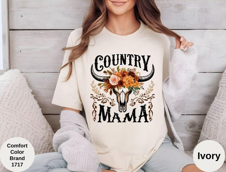 Comfort Colors Country Mama Shirt, Floral Western Mama T-Shirt, Rodeo Mama Tee, Funny Mama Tee, Floral Country Mom Shirt, Mothers Day Gift