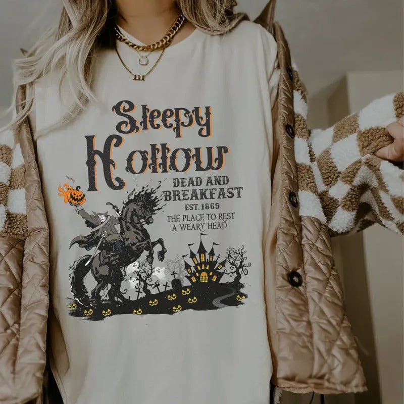 Comfort Colors Sleepy Hollow Shirt Halloween Crewneck Spooky Sweater Pumpkin Crewneck Retro Halloween Tee Ghost Crewneck Halloween Clothes