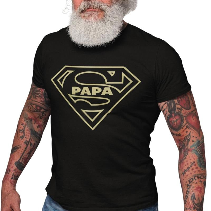 Comfort Colors Super Papa T-shirt, Father's Day Shirt Gift, Superhero Grandpa T-shirt, Best Gifts for Papa, New Grandfather Tee Shirt