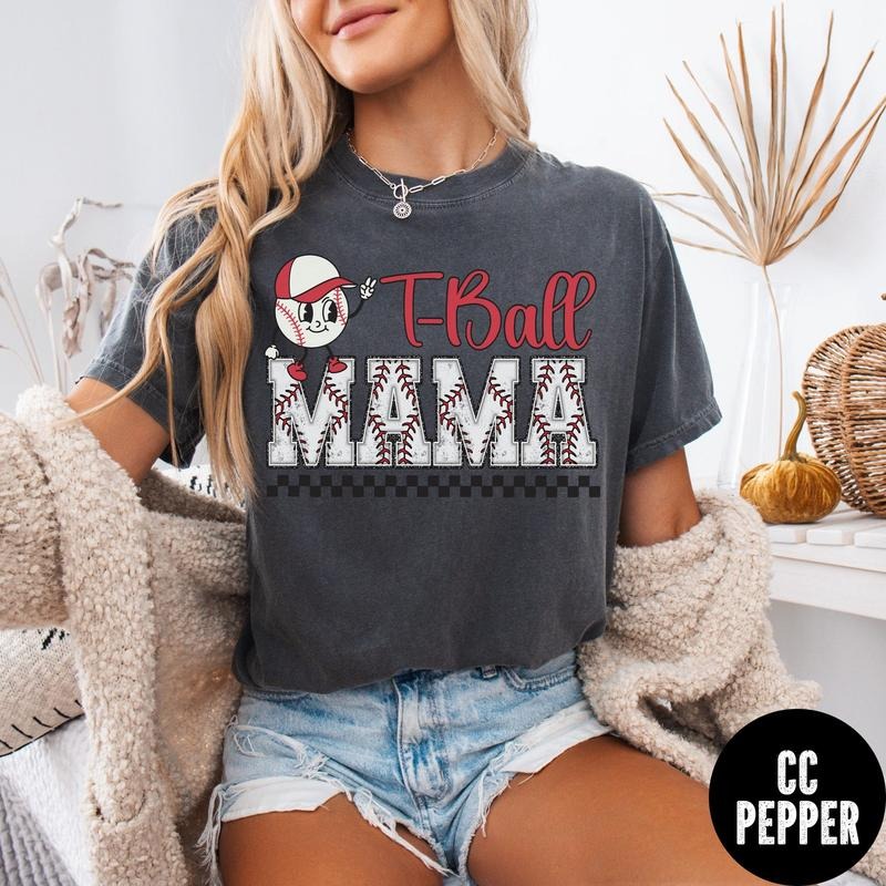 Comfort Colors T-Ball Mama Shirt, T-ball Mom T-Shirt, Mother's Day Gift, T-ball Mom Tee, Baseball Gift, Baseball Mom, Sports Mama Shirts