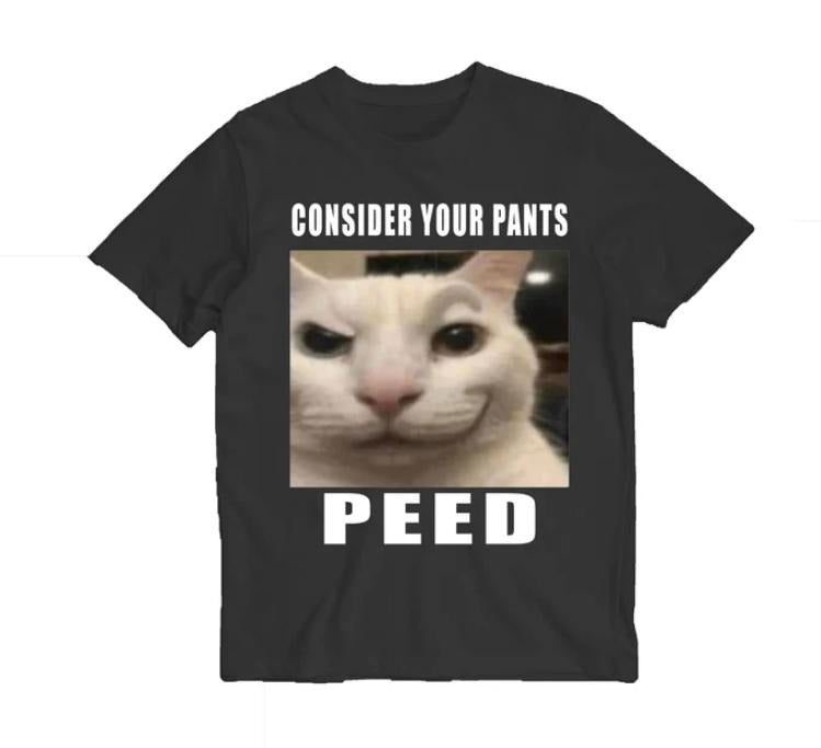 Consider Your Pants Peed Meme t-shirt, cat meme shirts