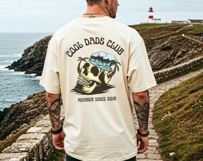 Cool Dads Club T- Shirt Alternative Beach Tee Unique Father's Day Shirt, Beach Theme Dad Shirt,Unique Dad T Shirt , New Dad Shirt Classic Cotton