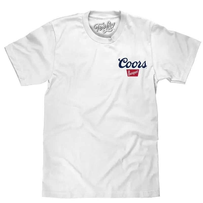 Coors Banquet Beer Front Back T-Shirt - White