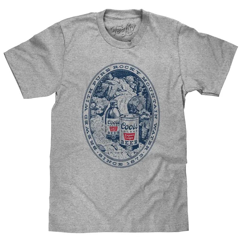 Coors Banquet Rocky Mountain Water T-Shirt- Gray