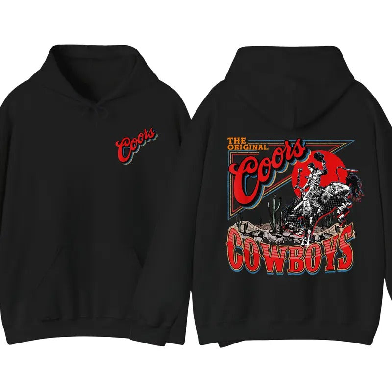 Coors Cowboys Hoodie, Trendy Hoodie, Fall Hoodie, Gift for Mens, Colorful