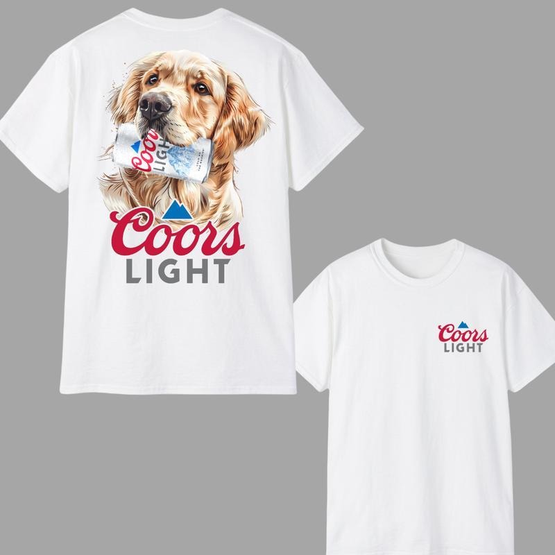 Coors Light And Golden Retriever Dogs Shirt, Cool Dog with Coors Light T-shirt, Perfect Beer And Dog T-shirt For Women, For Men