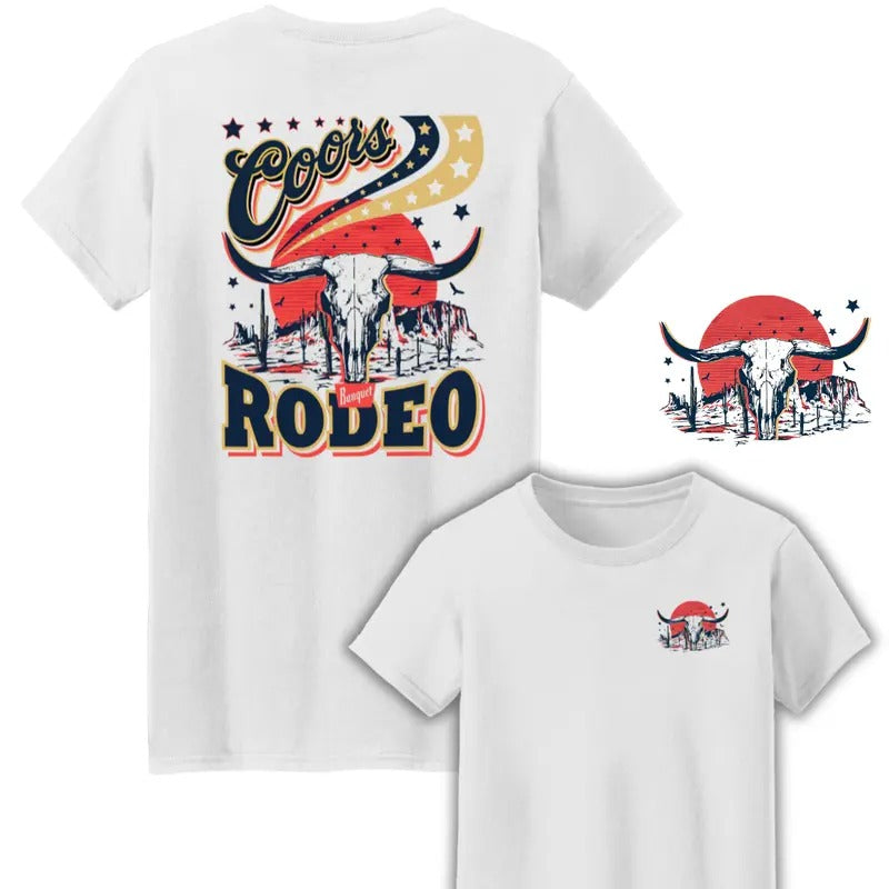 Coors Rodeo Banquet Western Cowboy Two Sides Cotton Unisex T-Shirt