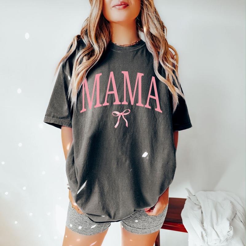 Coquette Mama Shirt, Coquette Bow T-shirt for Mom, Mothers Day Gift, Girly Mama Outfit