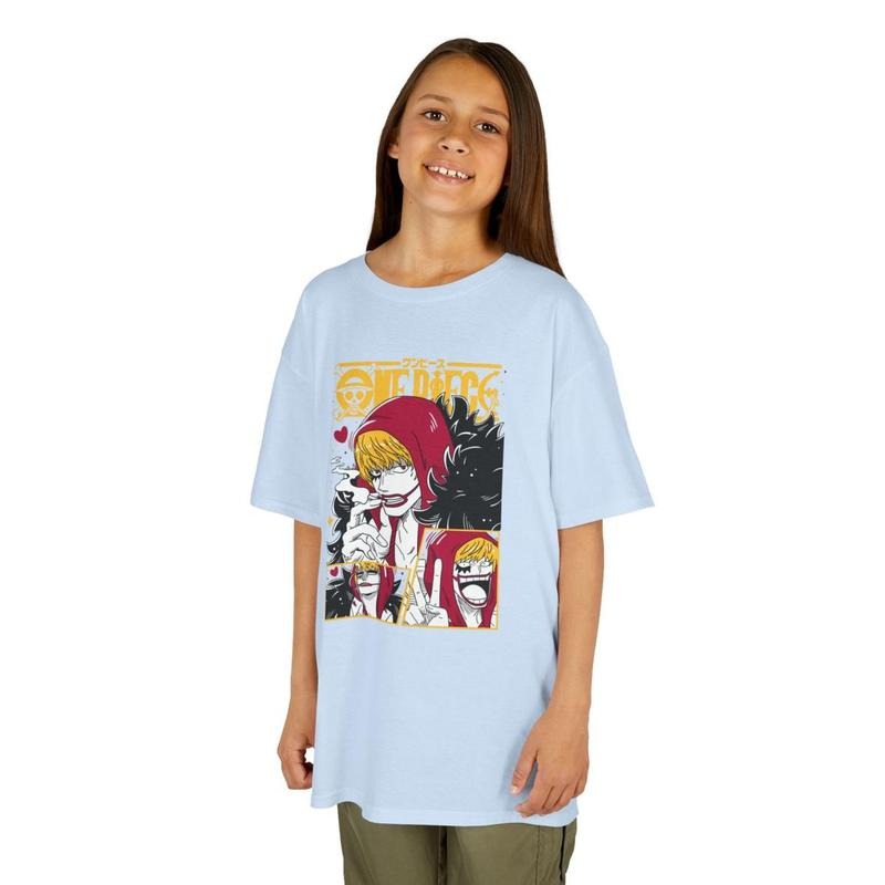 Corazon Youth T-Shirt One Piece Anime Manga Graphic Youth Tee All Size, Simple Look, Easy to Match, Classic Fashion, Fits Every