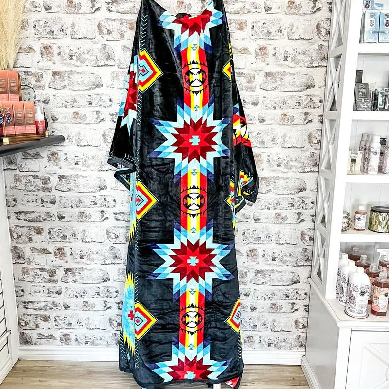 Cow Purple Southwestern Pattern Oversized Blanket 82"x90"