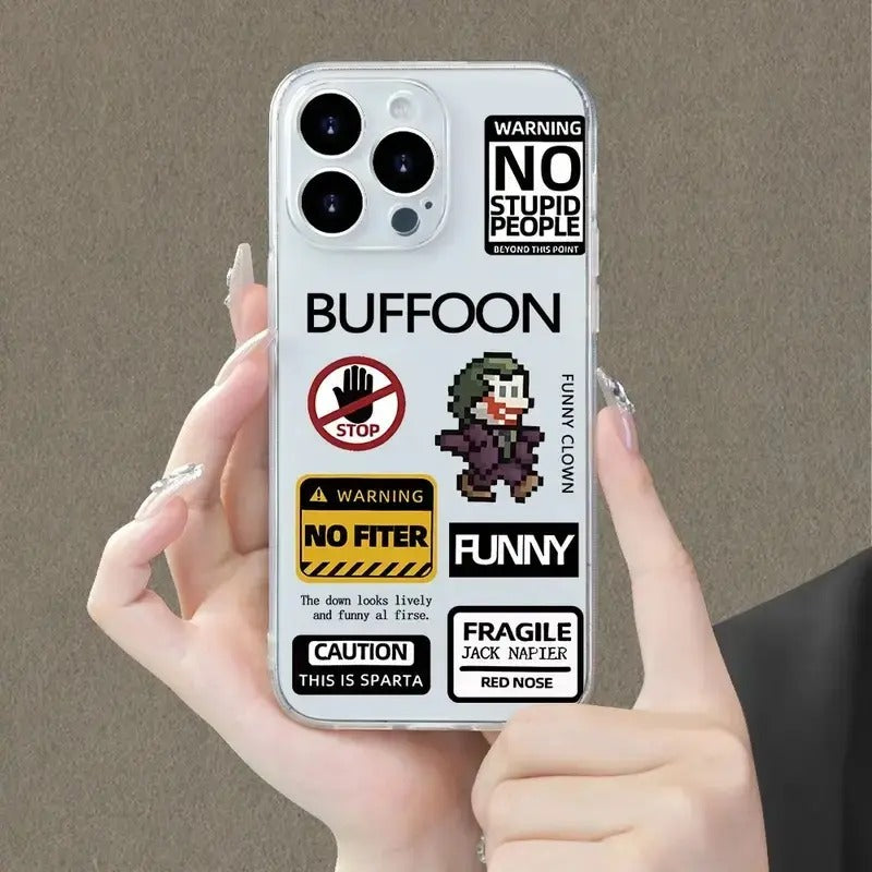 Creative Model Simple Personality Logo Youngsters's Pattern Straight Edge Transparent Phone Case