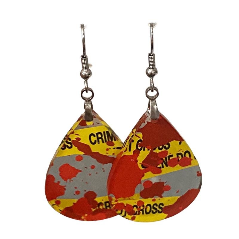 Crime Scene Teardrop Earring
