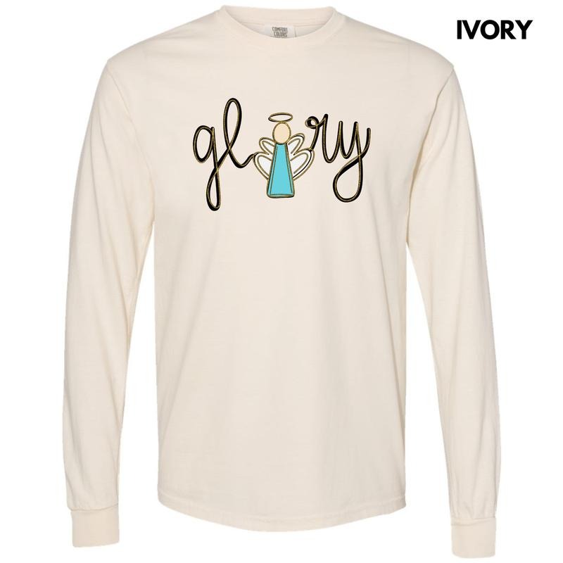 Cursive Glory Angel Long Sleeve Comfort Colors T-Shirt 'NLB'