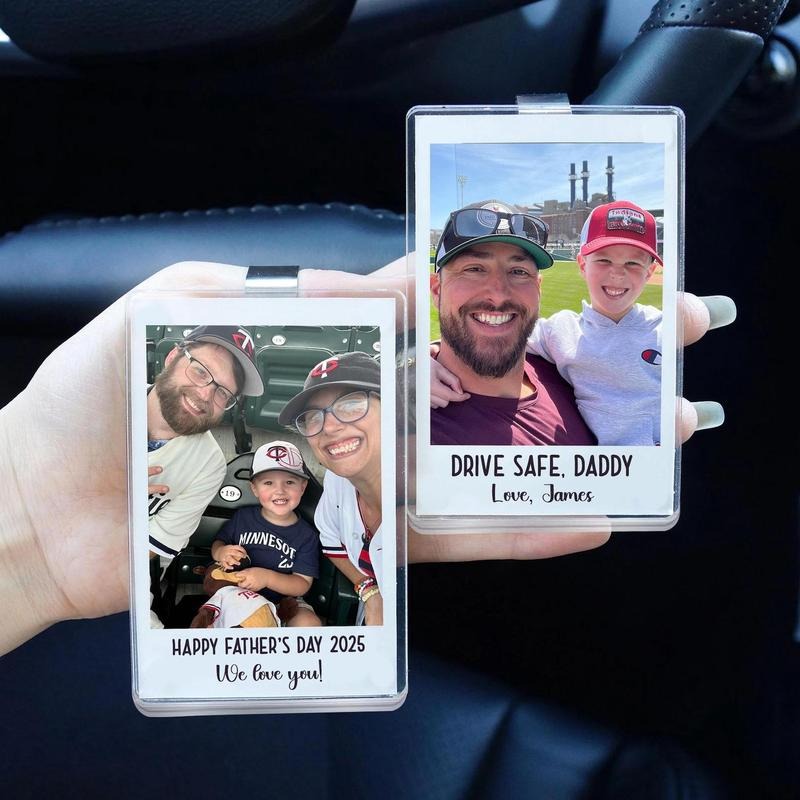 Custom Car Visor Clip, Drive Safe Photo Gift For Dad, Gift For Dad, New Dad Gift, Car Accessory Custom Picture Frame