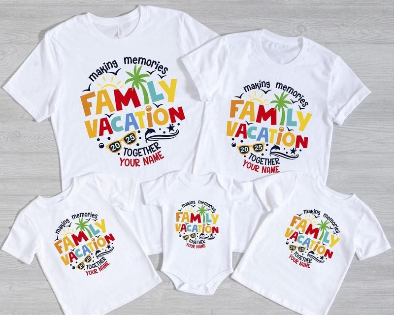Custom Family Name Vacation 2025 Making Memories Together Shirt, Family Matching Tees, Summer Vacation T-shirts, Family Vacation Shirts