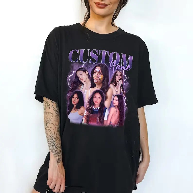 Custom Graphic Photo Vintage Washed Shirt, Family Bootleg Graphic Shirt, Personalize Bootleg Custom, Bachelor Party, Top Womenswear