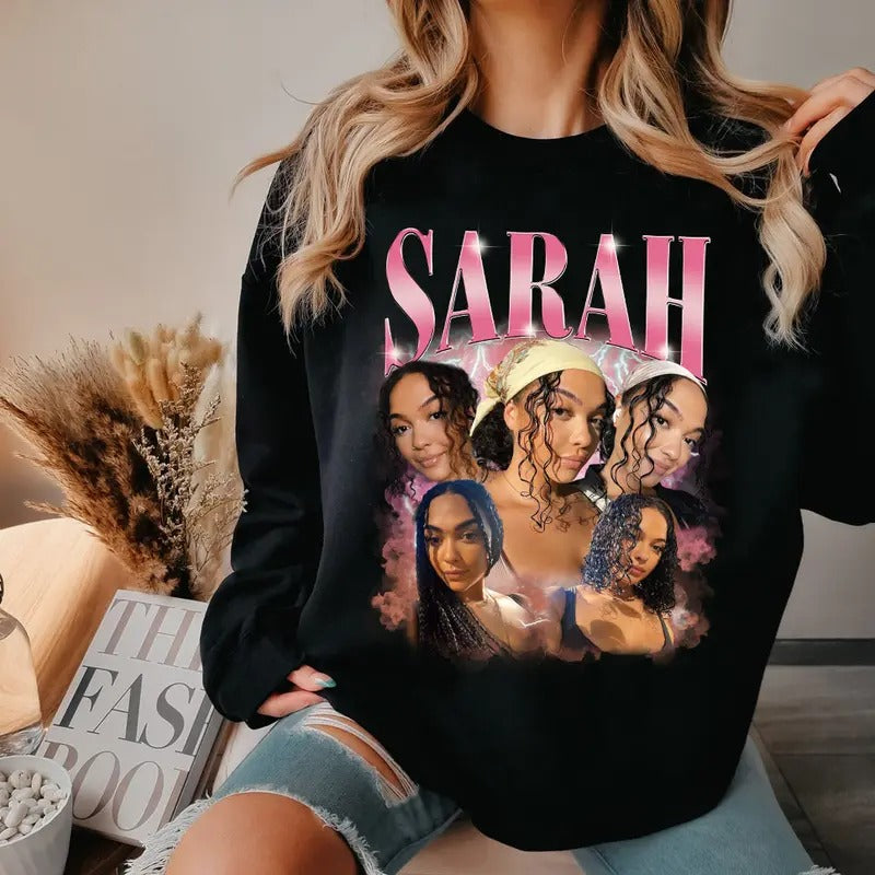 Custom Photo Bootleg Girlfriend 6 Face 90s Retro Vintage Sweatshirt, Shirt with Face on It for Boyfriend Birthday Gift Womenswear Hoodie Sweaters