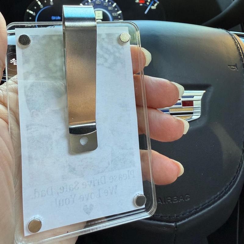 Custom Photo Car Visor Clip, Fathers Day Gift for Dad, Dad Gift from Kid, Personalized Gift for Grandpa, car lover papa gift with picture