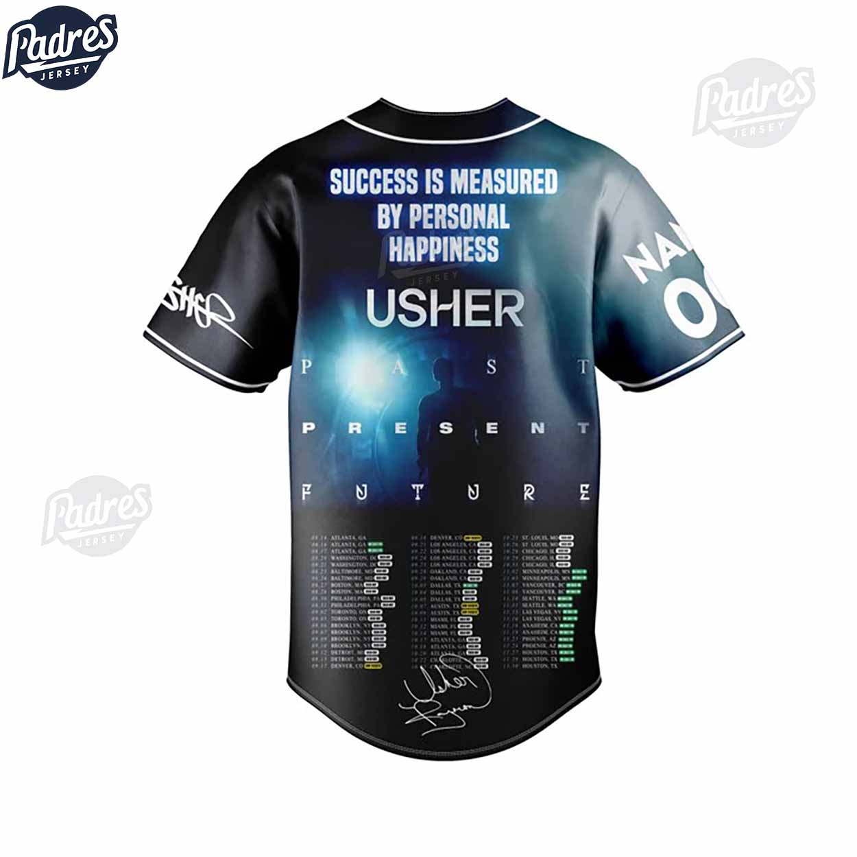 Custom Usher Past Present Future Baseball Jersey - Padres Jersey Oasis: Elevate Your Baseball Style Game
