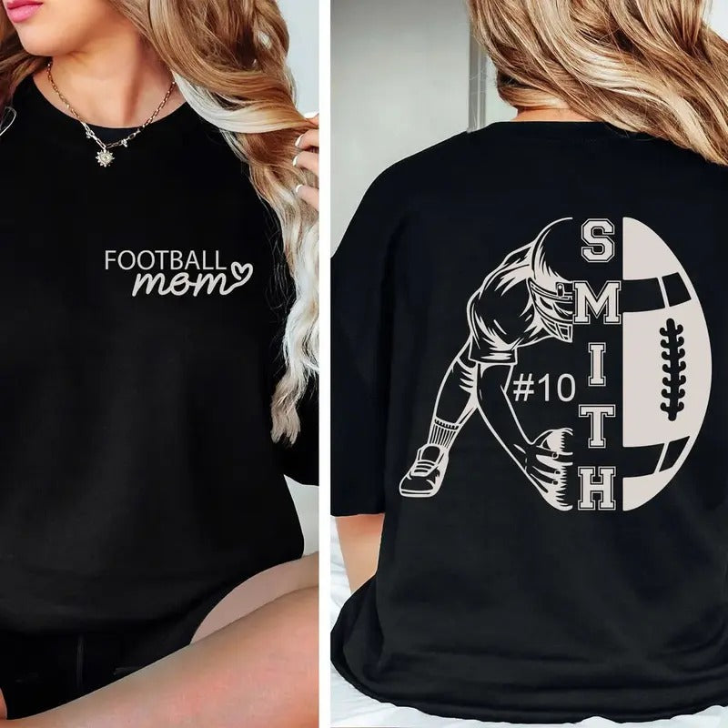 Customized Football Mom Sweatshirt - Your Name Football Shirt - Football Shirt - Game Day Shirt - Football Season Shirt - Football Mom Shirt