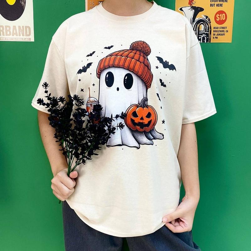 Cute Boo Ghost Reading Books Shirt, Hallowen Shirt, Cute Fall Shirt, Spooky Seasonstyle{n002}2
