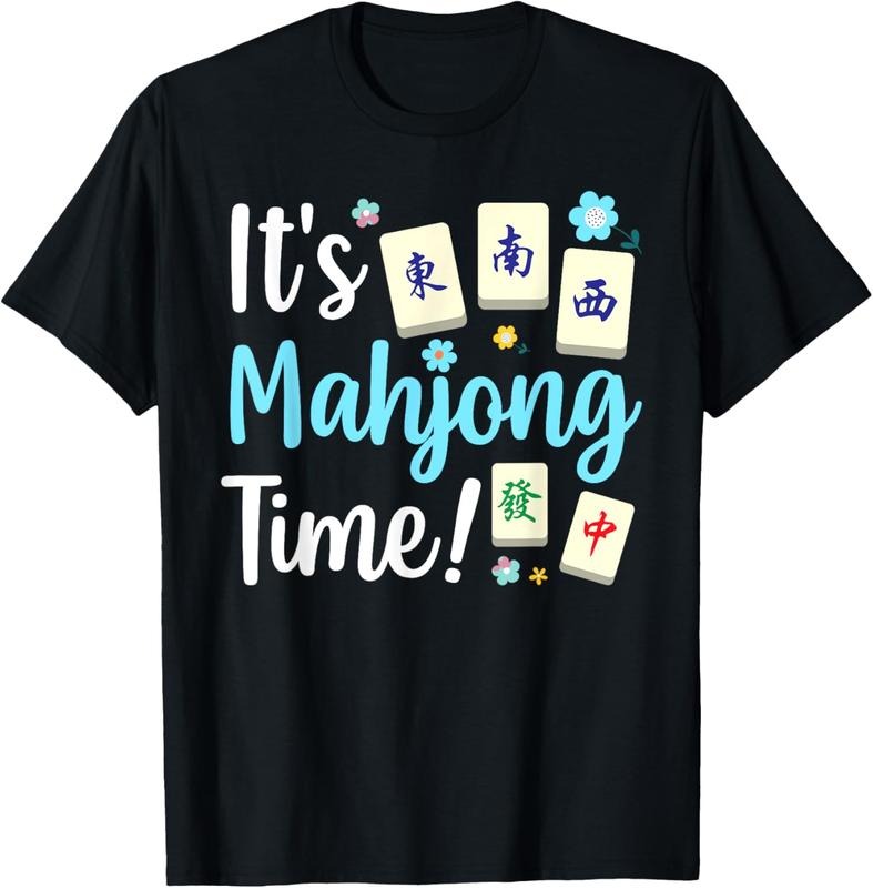 Cute Mahjong Design For Men Women Tile Game Mahjong Player T-Shirt
