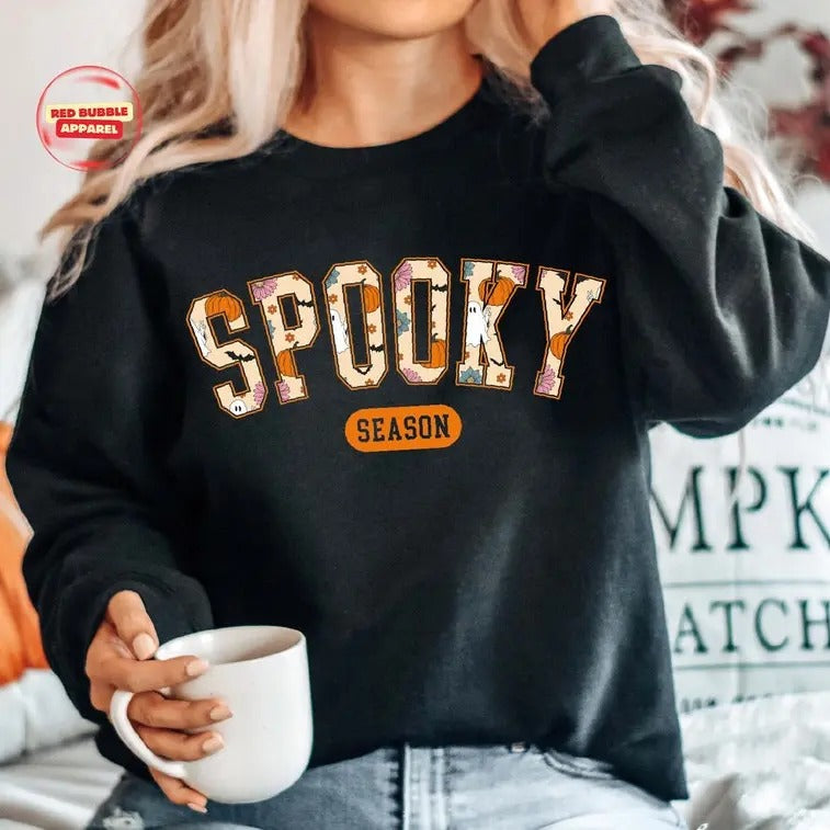 Cute Spooky Season Sweatshirt,Halloween Sweatshirt, Womens Halloween Sweatshirt, Cute Fall Sweater, Gift For Halloween, Spooky Season Shirt