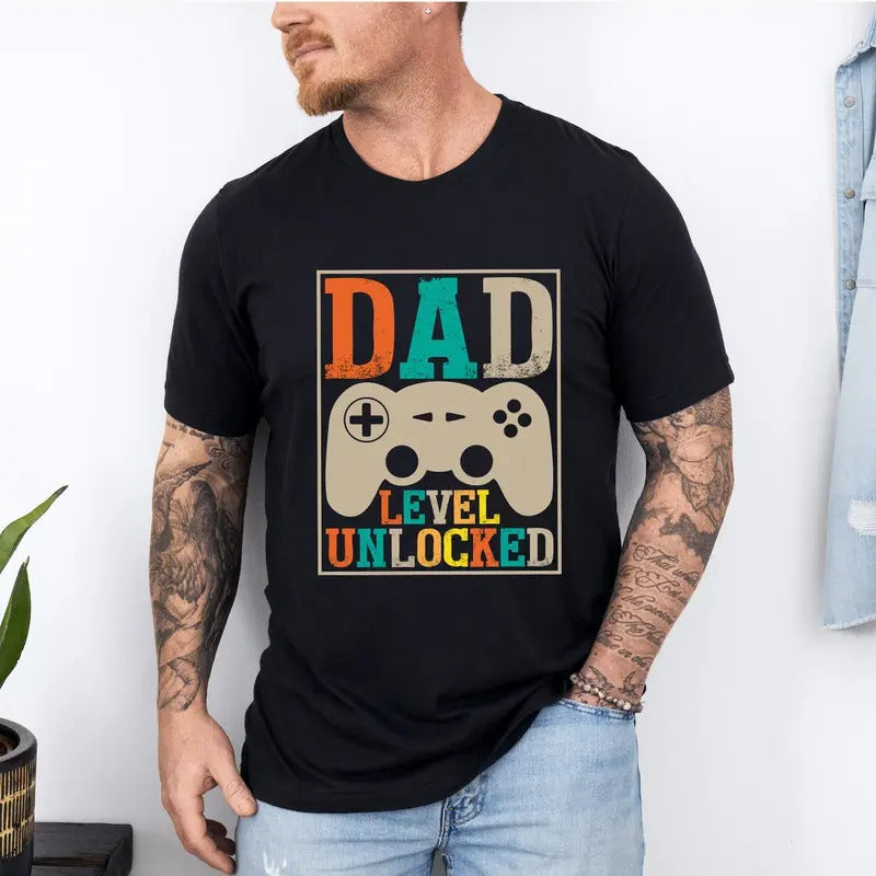 Dad Level Unlocked Shirt, Funny New Dad T-Shirt, Dad Gaming Shirt, First Time Dad, Father's Day Gift Idea