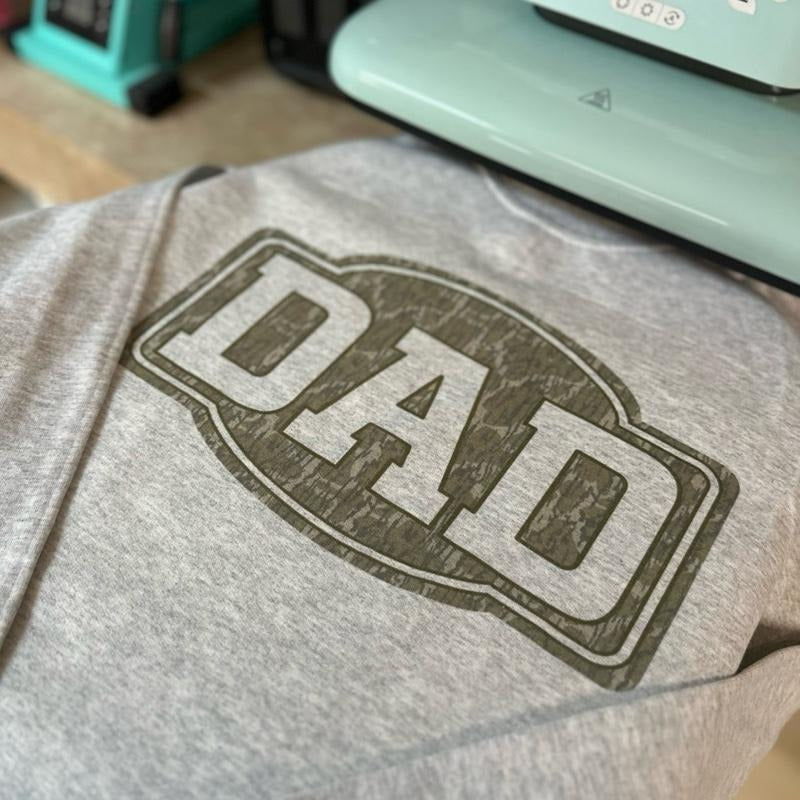 Dad Old School Camo Oversized Print Crewneck Sweatshirt