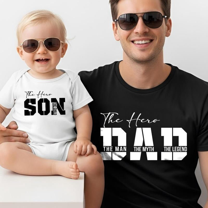 Dad and Baby Boy Matching Shirts, The Man The Legend Dad and Son T-Shirt, Father's Day Gift, Daddy and Me Matching Tee, New Dad New Son Gift