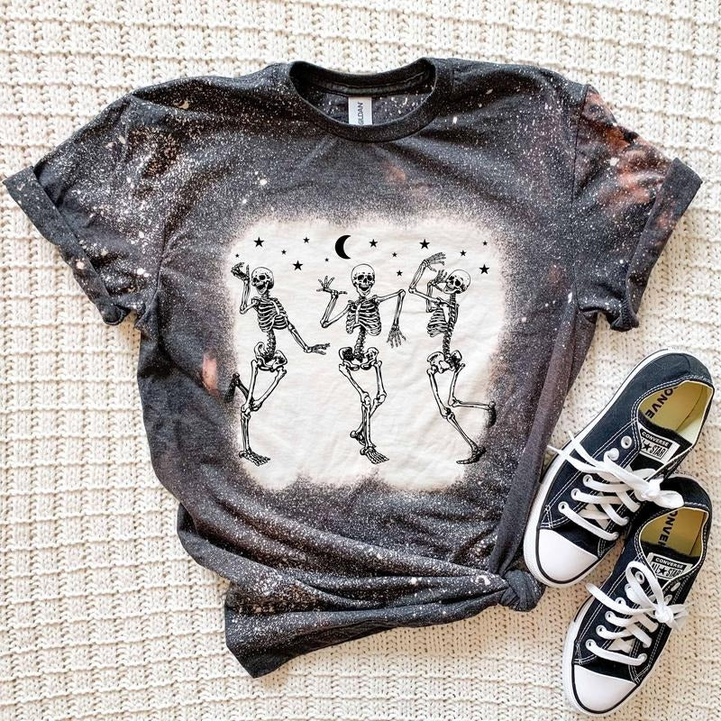 Dancing Skeletons Bleached t-Shirt
